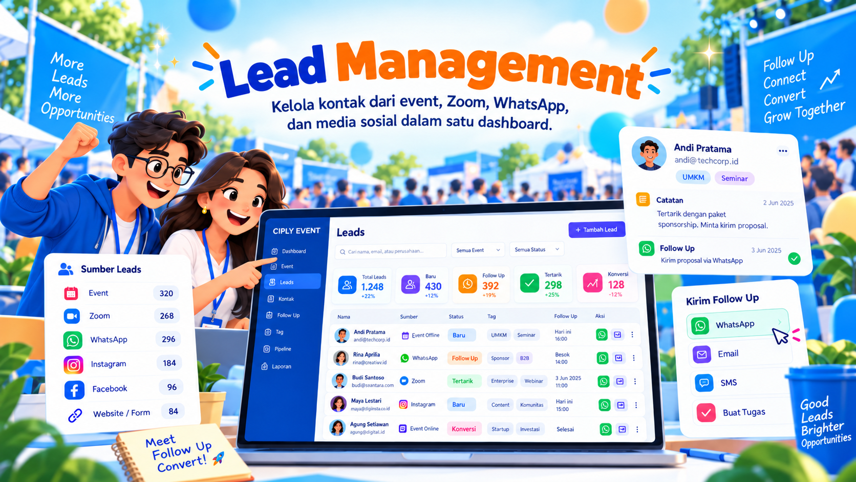 Ilustrasi Mini CRM & Follow-up